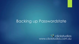 Backing up Passwordstate [upl. by Cecily]