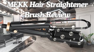 MEKK Hair Straightener Brush Review  3D Ceramic Bristles amp AntiScald Design [upl. by Nellie657]