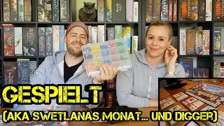 Gespielt aka Swetlanas Monat  und Digger  Folge 8  Brettspiele  Boardgame Digger [upl. by Yruy981]