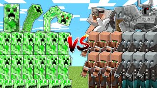 CREEPERS vs VILLAGERS amp PILLAGERS in Mob Battle [upl. by Crawley635]