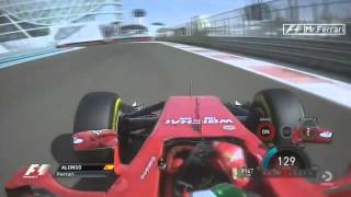 Fernando Alonso controlling his Ferrari Abu Dhabi 2014 [upl. by Ramin]