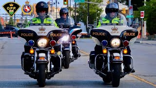 Ontario Provincial Police amp ChathamKent Police  Motorcycles  Fireworks Night  2024 [upl. by Einnig]