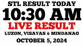 STL Result Today 1030AM Draw October 5 2024 STL Luzon Visayas and Mindanao LIVE Result [upl. by Cirdec]