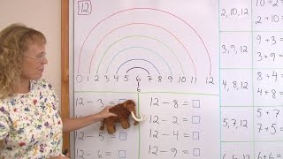 Number rainbow and fact families with 12 [upl. by Ellevel]