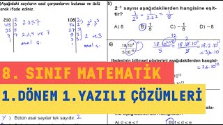 8 Sınıf Matematik 1 Dönem 1 Yazılı Soruları Ve Açıklamalı Çözümleri [upl. by Yehudit441]