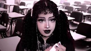 Obsessed Goth Girl in the back of class draws you Wlw ASMR Roleplay Makeup Application [upl. by Arel]