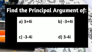 Find Principal Argument of Complex numbers 34i 34i 34i and 34i  Complex Number  Complex no [upl. by Igor]