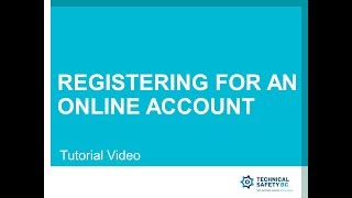 Registering for an Online Account with Technical Safety BC [upl. by Lifton]