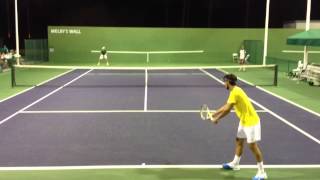 2013 Indian Wells  David Ferrer and Feliciano Lopez Practice Serve [upl. by Hceicjow]