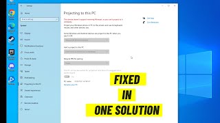 FIXED Projecting to This PC is Greyed Out After Updating Windows 10 to Version 20H2  2024 [upl. by Evonne612]