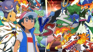 Legendary Pokemon Battle Ash vs Paldea and Sinnoh Starters [upl. by Gertruda]