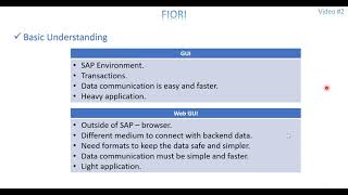 Video 2 Fiori  Basic Technical Understanding [upl. by Ahsinhoj275]