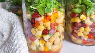 The BEST Mediterranean 3 Bean Salad Meal Prep [upl. by Creamer]