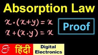 🔴 ABSORPTION LAW  Theorems in Boolean Algebra  in HINDI [upl. by Ilojne431]