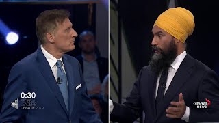 Leaders Debate Singh tells Bernier he shouldnt be welcomed on debate stage [upl. by Duile]