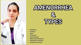 AMENORRHEA GYNECOLOGYEXPLAINED WITH NOTES Dr Deeksha [upl. by Pantheas]