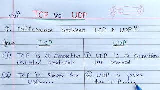 Difference between TCP and UDP  Networking [upl. by Anairam]