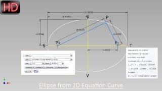 Ellipse from 2D Equation Curve Video Tutorial Autodesk Inventor [upl. by Etnaed1]