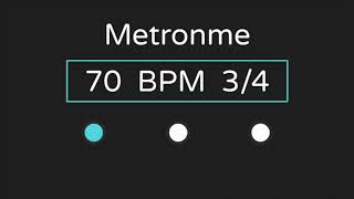 Metronome  70 BPM  34 Time with Accent [upl. by Nylyrehc]