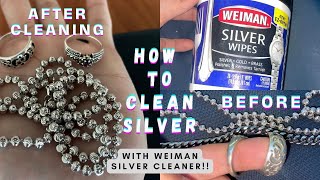 How to Clean Silver Jewlery At Home With Weiman Silver Wipes [upl. by Thorlay]