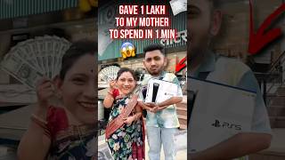 I GAVE HER 1 Lakh ₹ BUT ONLY 1 MINUTE TO SPEND IT 😱😭💰 shorts challenge fun 1lakh [upl. by Sletten]