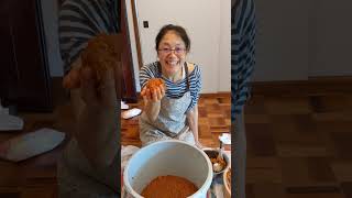 Making miso paste at home 家で味噌づくりの天地返し Making traditional Japanese seasonings [upl. by Adnaloy]