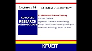 Lecture 4  Literature Search  Lecture Series  Advanced Research Methodology [upl. by Selry546]