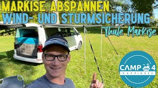 Wind und Sturmsicherung für die Thule Markise Sturmbandset Obelink  VW Bulli T5 T6 T61 [upl. by Aikemehs860]