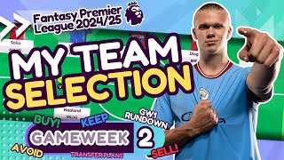 FPL GAMEWEEK 2 TEAM SELECTION  Triple Captain Haaland🤖  Fantasy Premier League Tips 202425 [upl. by Blen]