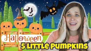 HALLOWEEN Kids Songs 🎃 5 Little Pumpkins Halloween Song with Motions [upl. by Ahseem]