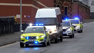 ARMED POLICE Escort Child Murderer with GUNS DRAWN from HMP Strangeways to Liverpool Crown Court [upl. by Nueovas]