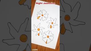 Shiuli phool drawingNight Jasmine drawing ytshorts flowerdrawing [upl. by Nnayecats]