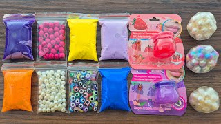 Making Slime with Bags  Crunchy Slime LipBalm Makeup [upl. by Milli]