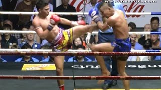 Muay Thai Fight  Prajanchai vs Lamnampong Rajadamnern Stadium Bangkok  8th January 2015 [upl. by Asirrac]