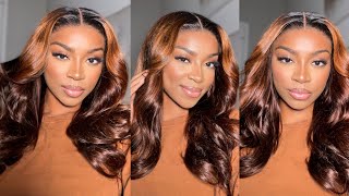 The Perfect Brown Highlighted Wig  Easy Install No bleach plucking glueless  Luvme Hair [upl. by Phiona]