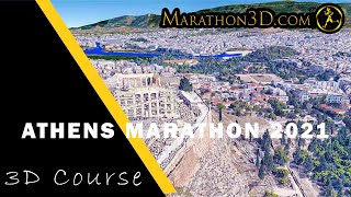 ATHENS MARATHON 2021 3D Course  wwwMarathon3Dcom [upl. by Nostaw662]