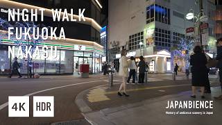 Nakasu Tenjin Fukuoka  Night Walk Wednesday November 13th 2024 4K HDR Binaural Sound [upl. by Asilak]