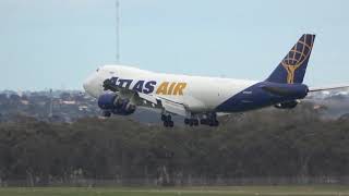 4K First Visit to Melbourne Airport  Atlas Air Boeing 74787U F [upl. by Lusar]