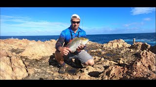 Rock fishing Quobba Station Landbased fishing fishing adventure [upl. by Yuma]