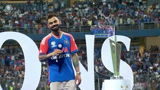 Virat Kholi interview at Wankhede stadium Crowd Chanting Kohli 40000 people [upl. by Aniat377]