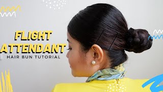 FLIGHT ATTENDANT HAIR TUTORIAL  Kim Centeno [upl. by Ahtiek]