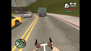 GTA SA  Riding Bicycle Around San Fiero With No Damage [upl. by Allemahs]