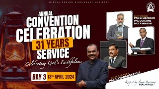 Mizpah Prayer 31st Annual Convention Celebration Service  13042024  Bible Study Sessions 01  03 [upl. by Yvan]