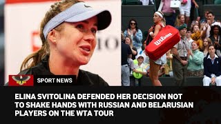 Elina Svitolina will not shake hands with the Russian people until Russian troops leave Ukraine [upl. by Lita908]