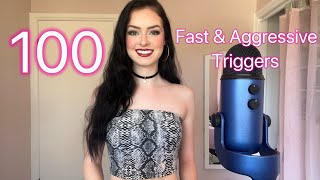 ASMR 100 fast and aggressive triggers ⚡️ fabric scratching mouth sounds tapping etc [upl. by Neitsirhc]