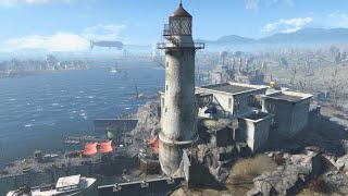 Fallout 4 Kingsport Lighthouse Settlement Tour  Minutemen Navy Port  Detailed Settlement Build [upl. by Lemmy899]