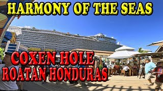 Harmony of the Seas Coxen Hole Roatan Honduras Walking Video Tour [upl. by Shaun]