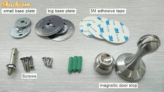 Magnetic Door Stops Door Catch Stainless Steel No Need to Drill3M DoubleSided Adhesive Tape Door [upl. by Matelda1]