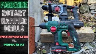 PKHAP 20li C3 vs PBHA A1 12V David vs Goliath Parkside edition Rotary hammer drills Performance [upl. by Adekam901]