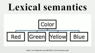 Lexical semantics [upl. by Yltneb933]